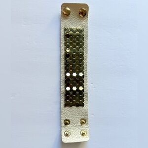 Gold and Cream Snap Bracelet